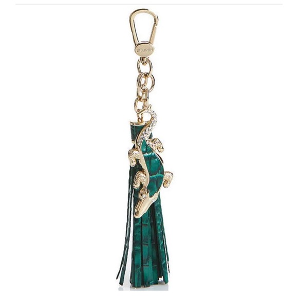 BRAHMIN Emerald Croc Charm Tassel NWT - Picture 2 of 5